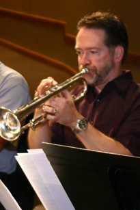 Keith D. Bishop playing trumpet at First Baptist Church.